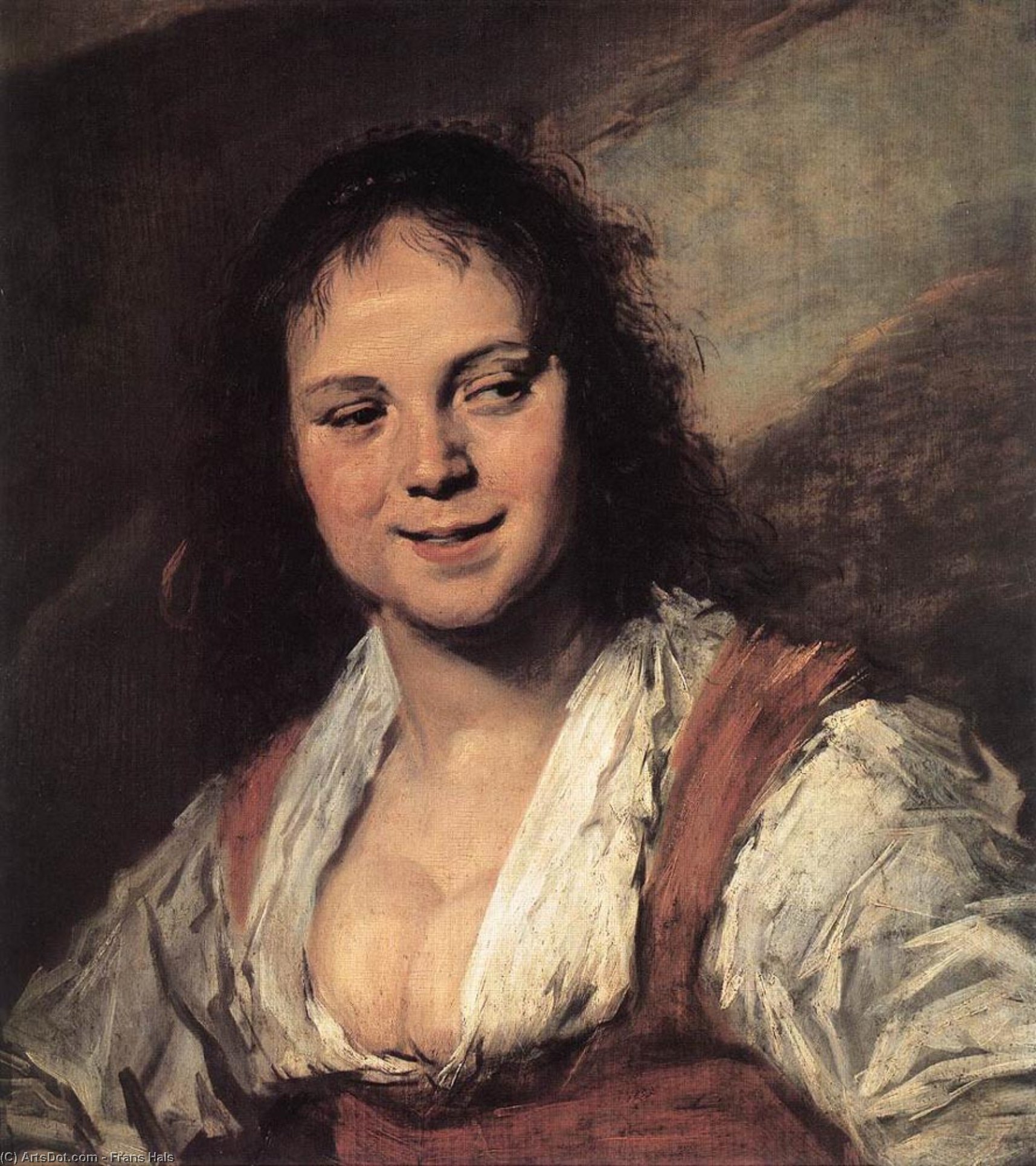 Wikoo.org - موسوعة الفنون الجميلة - اللوحة، العمل الفني Frans Hals - gypsy girl