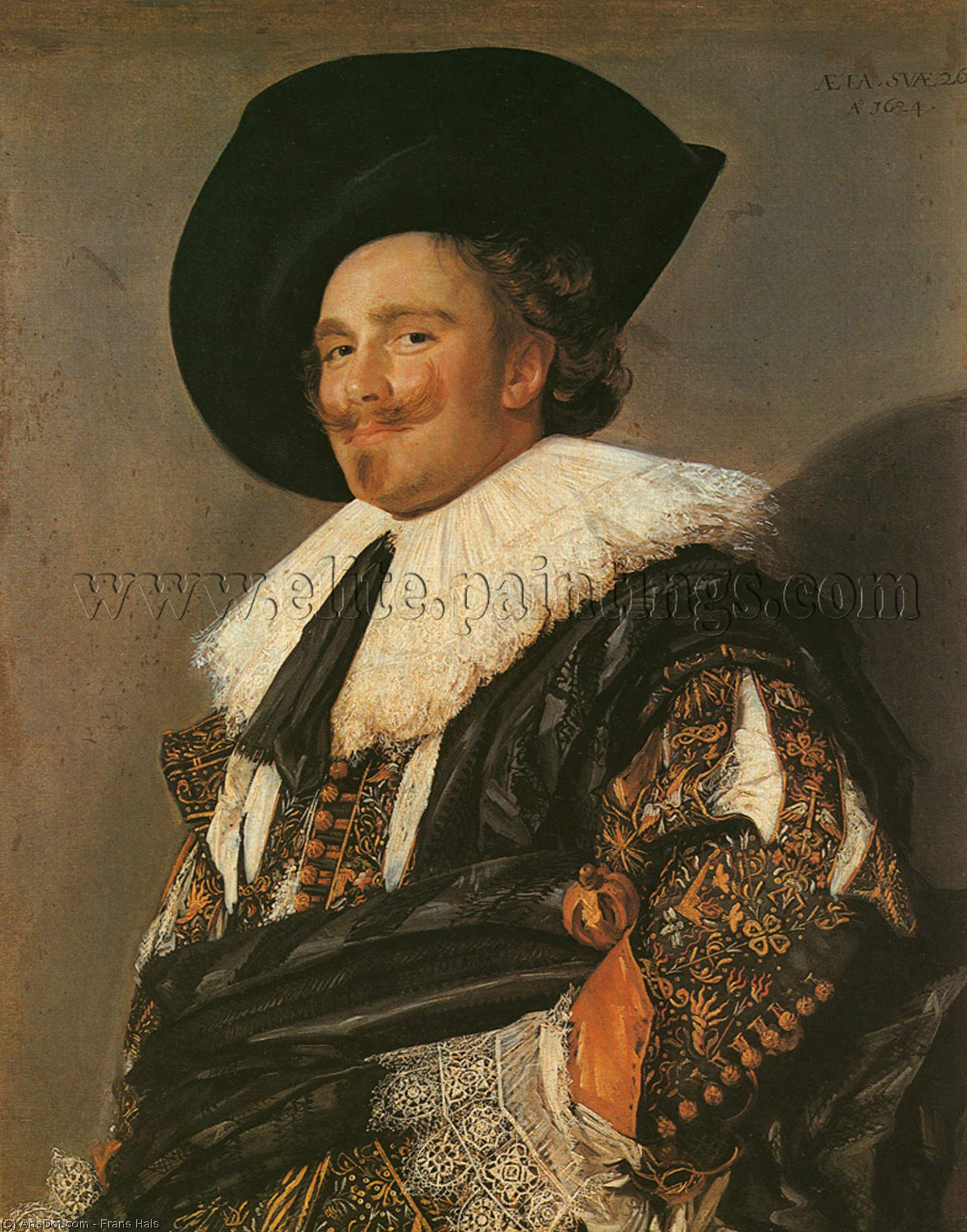 WikiOO.org – 美術百科全書 - 繪畫，作品 Frans Hals - 笑 骑士