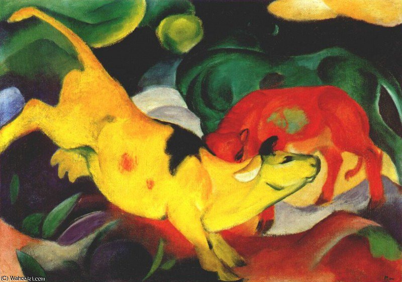 Wikioo.org - The Encyclopedia of Fine Arts - Painting, Artwork by Franz Marc - cows