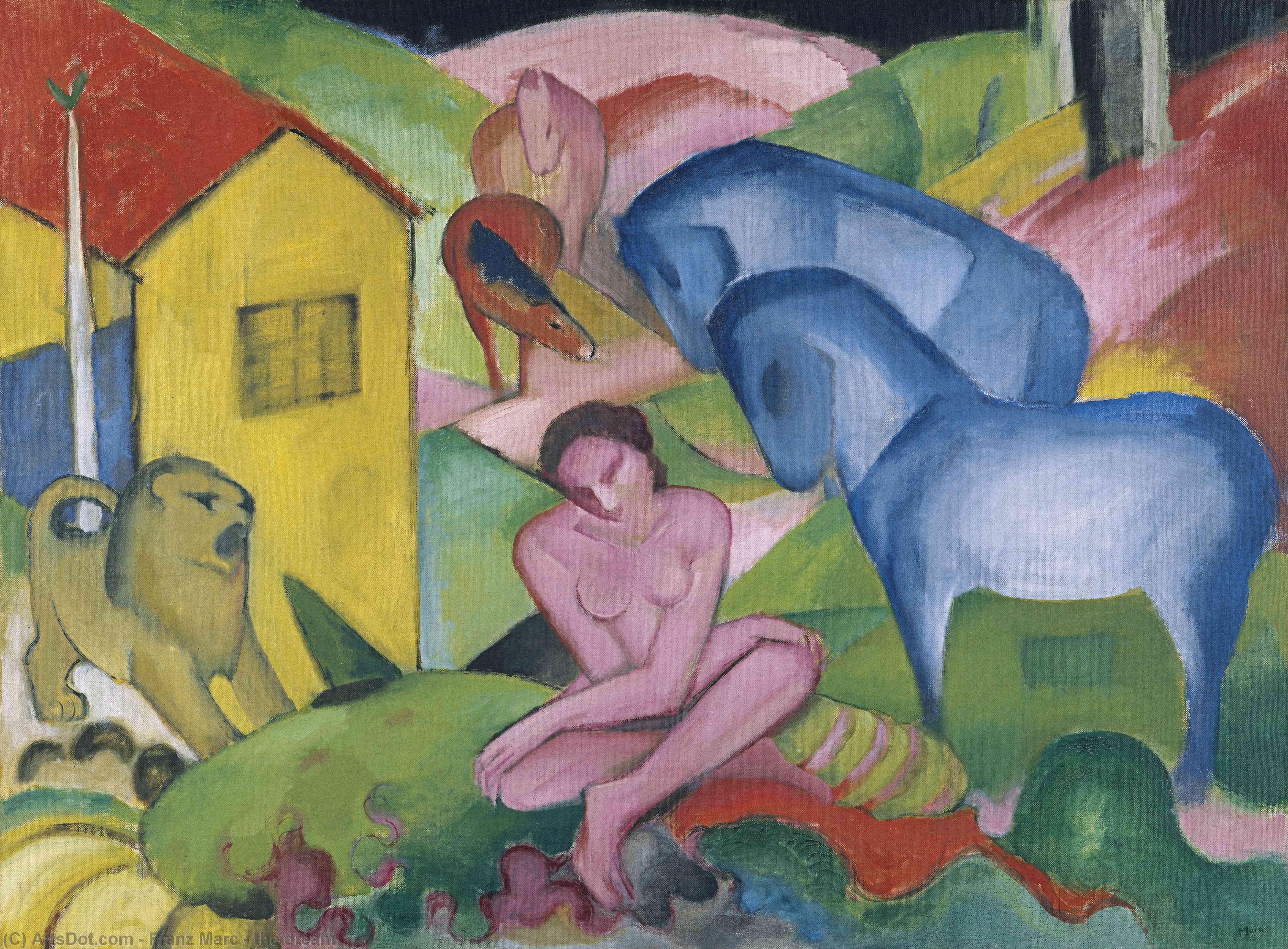 WikiOO.org - Енциклопедия за изящни изкуства - Живопис, Произведения на изкуството Franz Marc - the dream