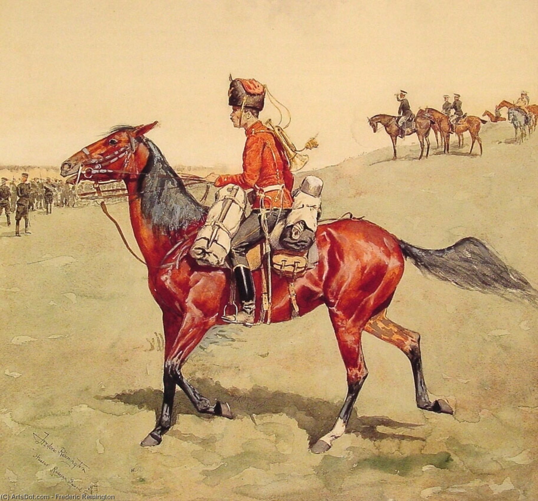 WikiOO.org - Encyclopedia of Fine Arts - Lukisan, Artwork Frederic Remington - hussar russian guard corps