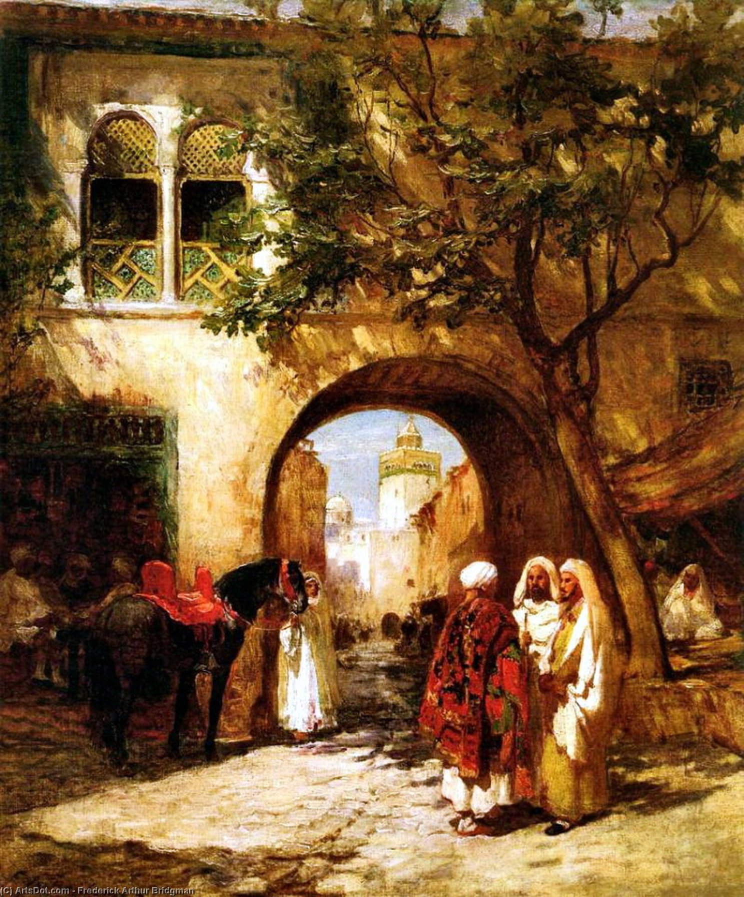 Wikioo.org - The Encyclopedia of Fine Arts - Painting, Artwork by Frederick Arthur Bridgman - By the City Gate
