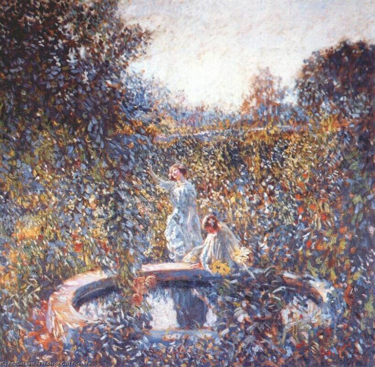 Wikioo.org - The Encyclopedia of Fine Arts - Painting, Artwork by Frederick Carl Frieseke - the blue garden