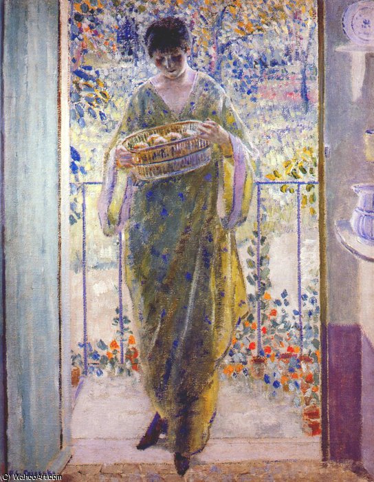 Wikioo.org - The Encyclopedia of Fine Arts - Painting, Artwork by Frederick Carl Frieseke - the kitchen door