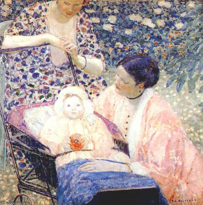 WikiOO.org - Encyclopedia of Fine Arts - Maleri, Artwork Frederick Carl Frieseke - the mother