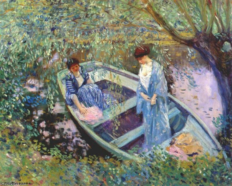 Wikioo.org - The Encyclopedia of Fine Arts - Painting, Artwork by Frederick Carl Frieseke - under the willows