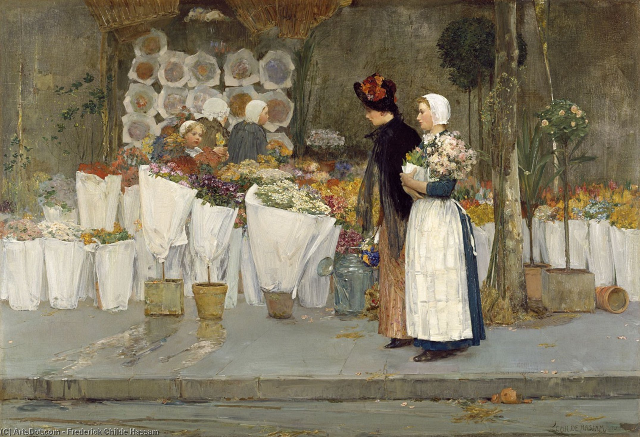 WikiOO.org - אנציקלופדיה לאמנויות יפות - ציור, יצירות אמנות Frederick Childe Hassam - at the florist