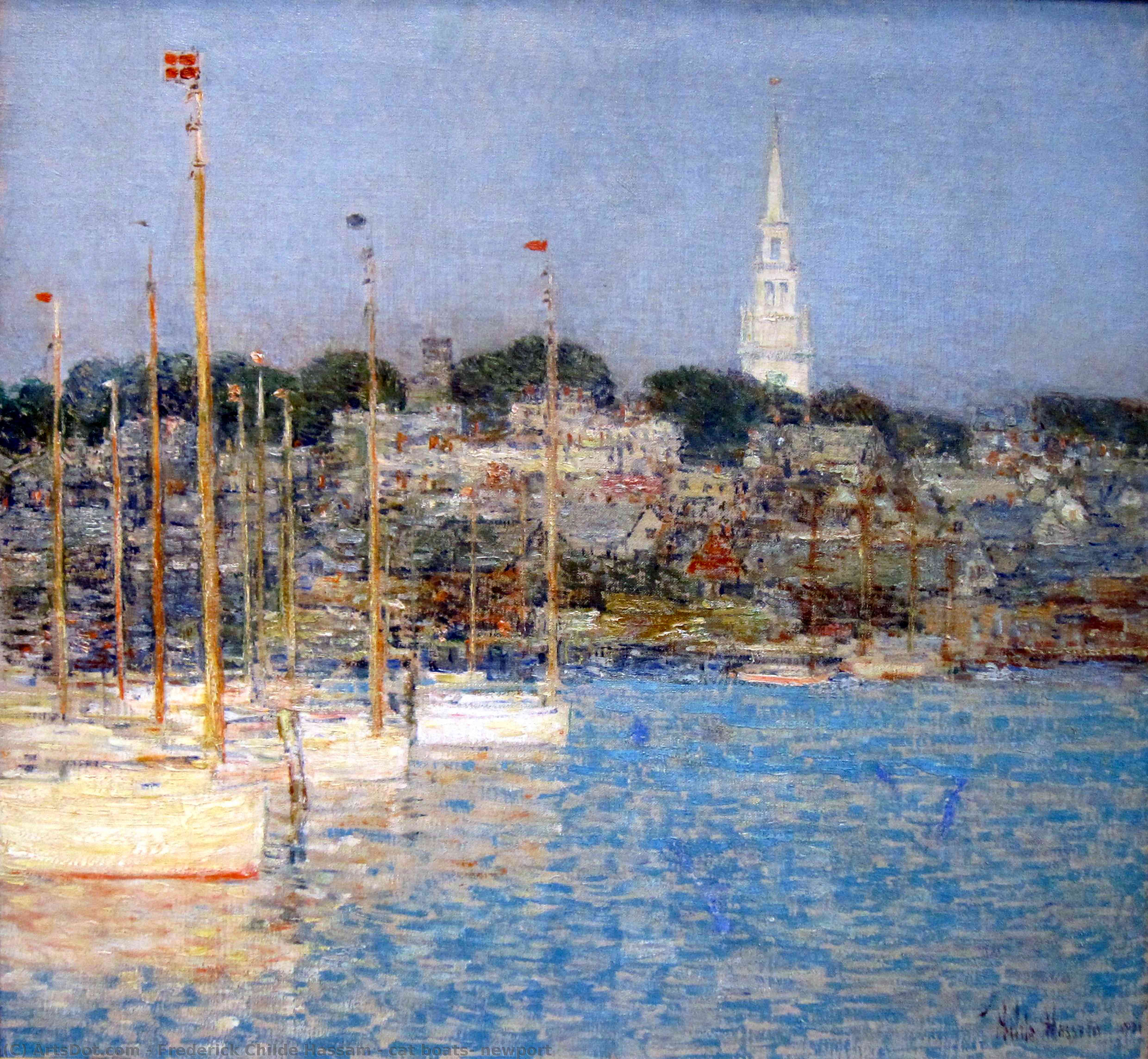 WikiOO.org - Encyclopedia of Fine Arts - Schilderen, Artwork Frederick Childe Hassam - cat boats, newport