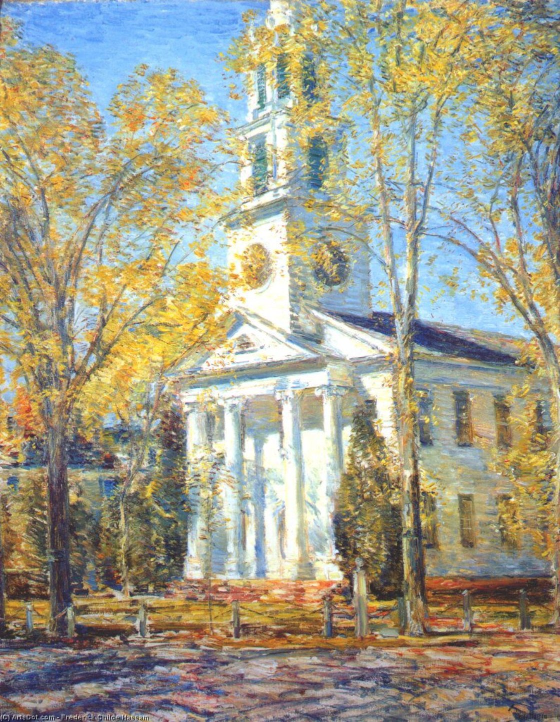 WikiOO.org - Encyclopedia of Fine Arts - Maleri, Artwork Frederick Childe Hassam - church at old lyme