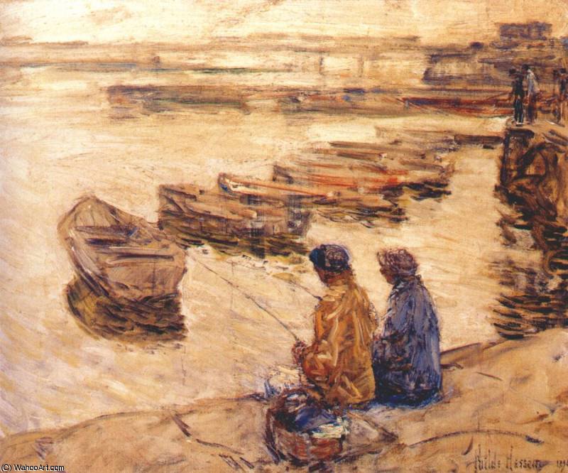 WikiOO.org - Encyclopedia of Fine Arts - Maleri, Artwork Frederick Childe Hassam - fishing