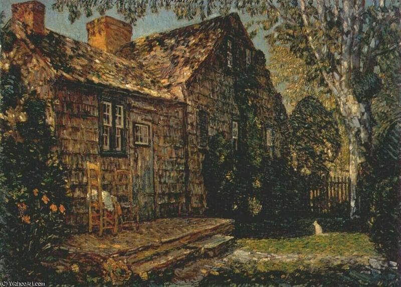 Wikioo.org - The Encyclopedia of Fine Arts - Painting, Artwork by Frederick Childe Hassam - little old cottage, egypt lane, east hampton
