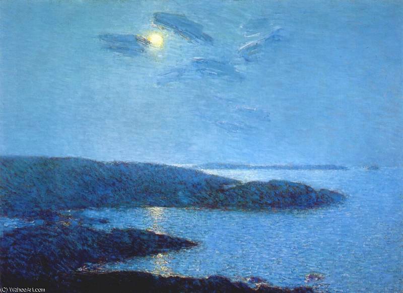Wikioo.org - The Encyclopedia of Fine Arts - Painting, Artwork by Frederick Childe Hassam - moonlight