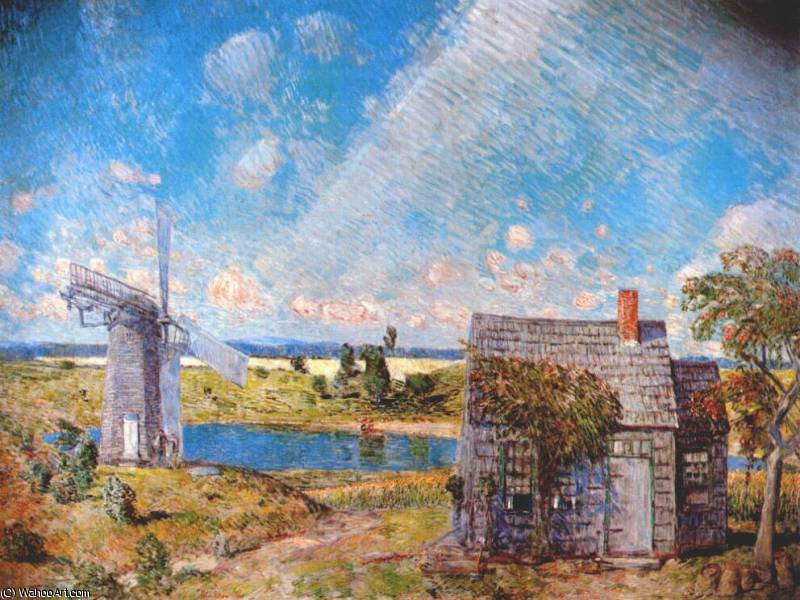 Wikioo.org - The Encyclopedia of Fine Arts - Painting, Artwork by Frederick Childe Hassam - old long island landscape