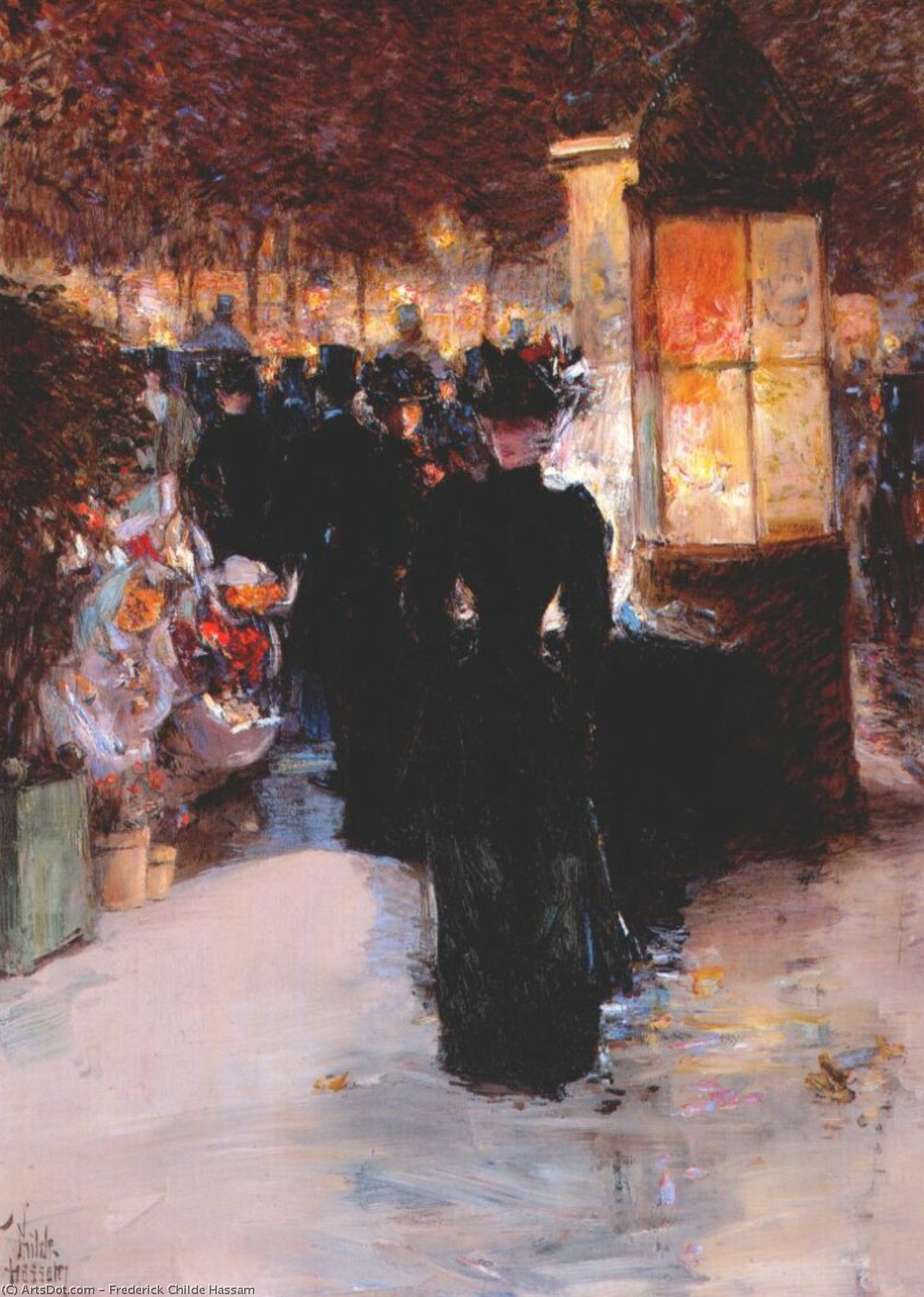 Wikioo.org - The Encyclopedia of Fine Arts - Painting, Artwork by Frederick Childe Hassam - paris nocturne