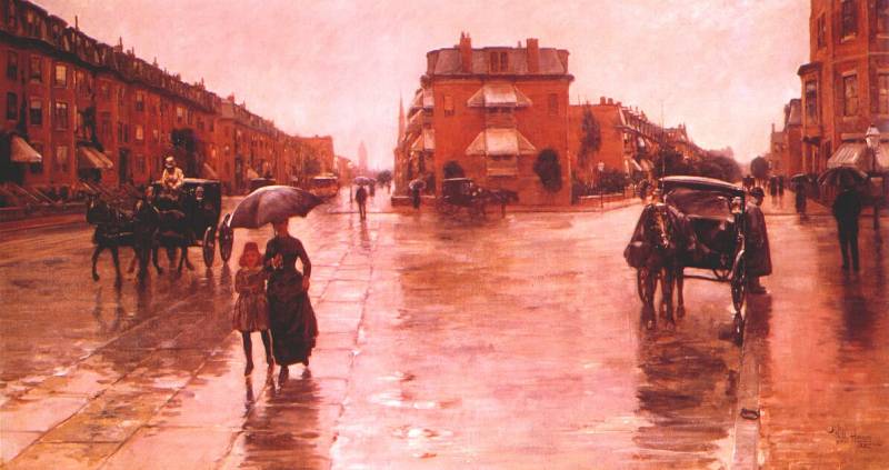 WikiOO.org - Encyclopedia of Fine Arts - Festés, Grafika Frederick Childe Hassam - rainy day, boston