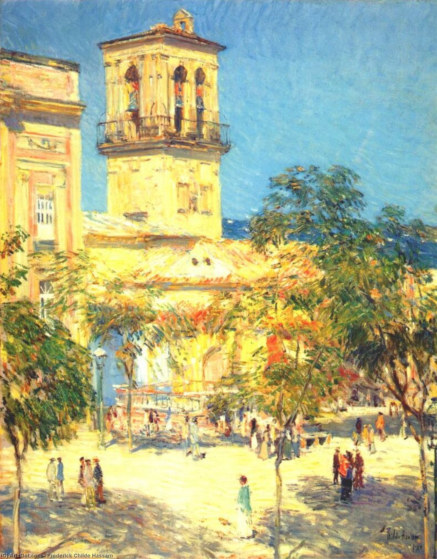Wikioo.org - The Encyclopedia of Fine Arts - Painting, Artwork by Frederick Childe Hassam - street of the great captain, cordoba