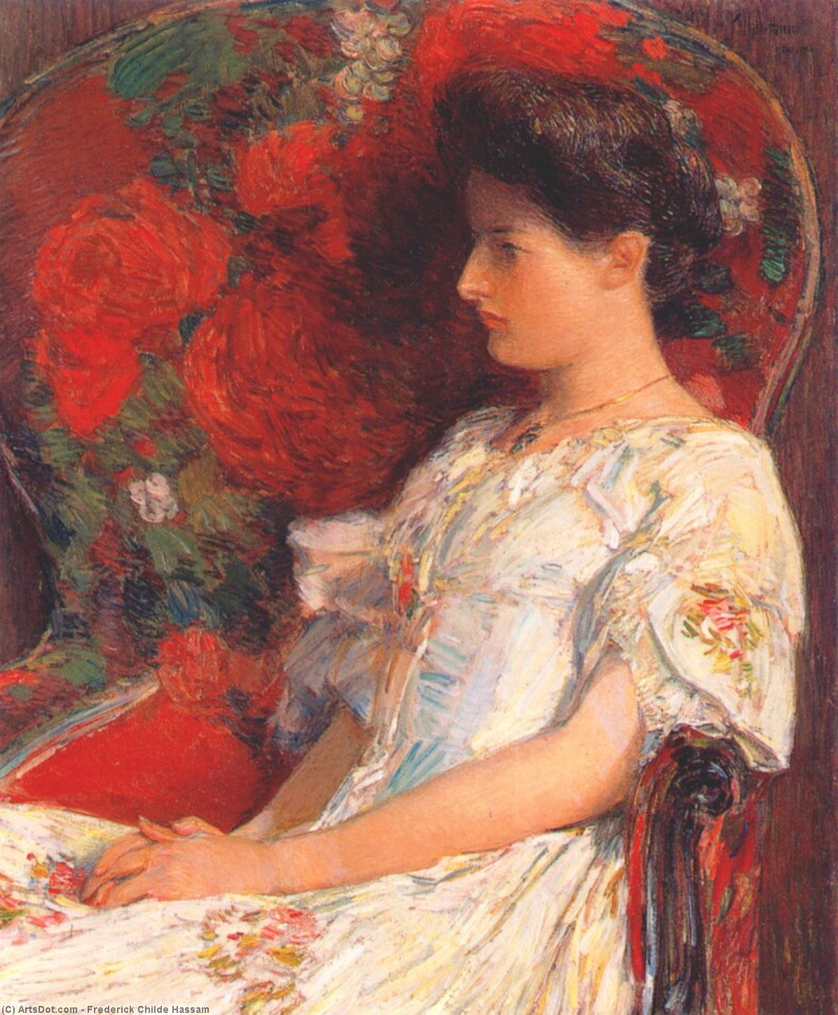Wikioo.org - The Encyclopedia of Fine Arts - Painting, Artwork by Frederick Childe Hassam - the victorian chair