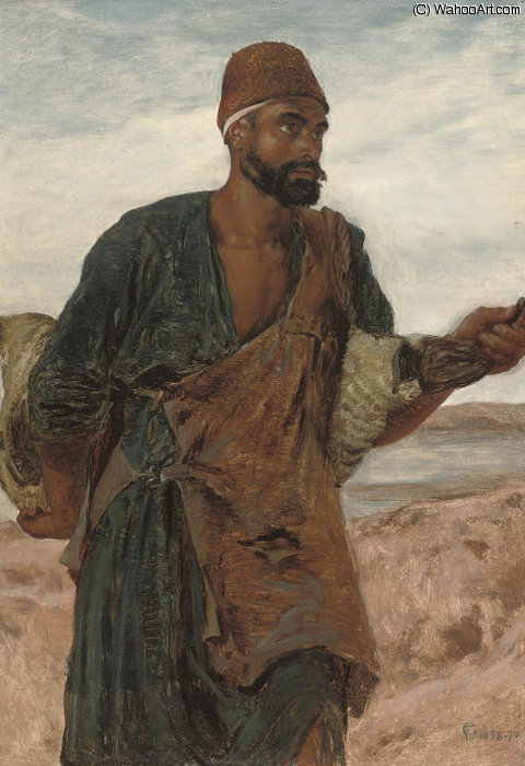 Wikioo.org - The Encyclopedia of Fine Arts - Painting, Artwork by Frederick Goodall - A Bedouin hunter