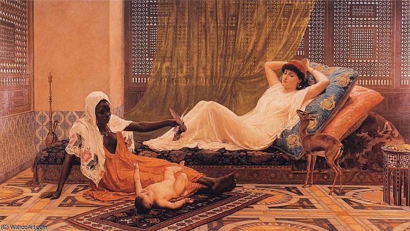 Wikioo.org - The Encyclopedia of Fine Arts - Painting, Artwork by Frederick Goodall - A New Light in the Harem