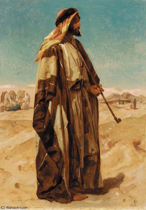 WikiOO.org - Encyclopedia of Fine Arts - Maalaus, taideteos Frederick Goodall - A sheikh in a desert
