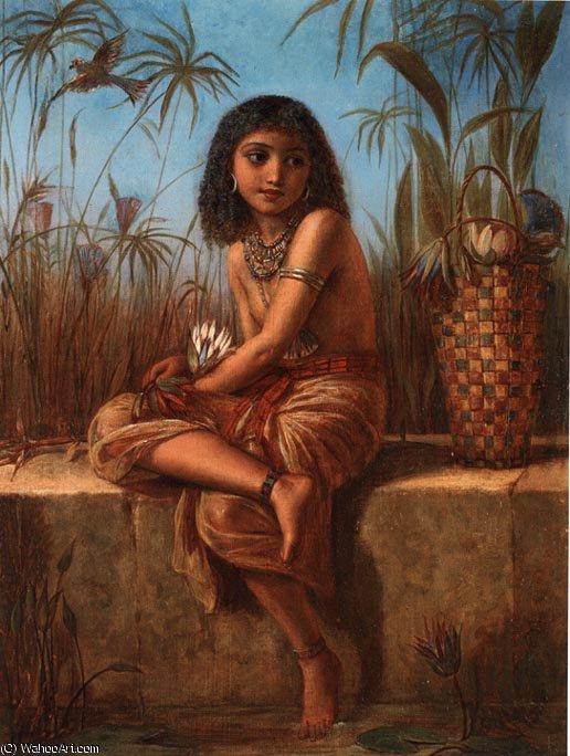 WikiOO.org - Encyclopedia of Fine Arts - Maleri, Artwork Frederick Goodall - an eygptian flower girl
