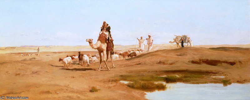 Wikioo.org - The Encyclopedia of Fine Arts - Painting, Artwork by Frederick Goodall - Bedouin in the Desert