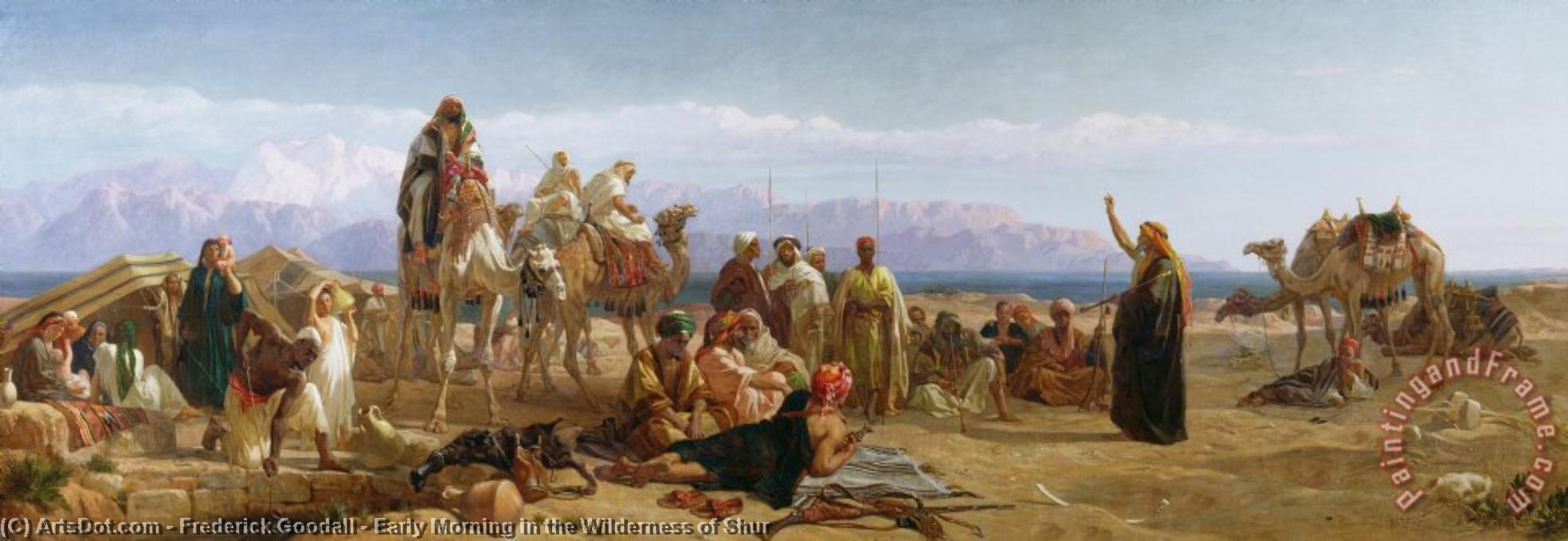 Wikioo.org – L'Encyclopédie des Beaux Arts - Peinture, Oeuvre de Frederick Goodall - matin tôt dans le désert de shur