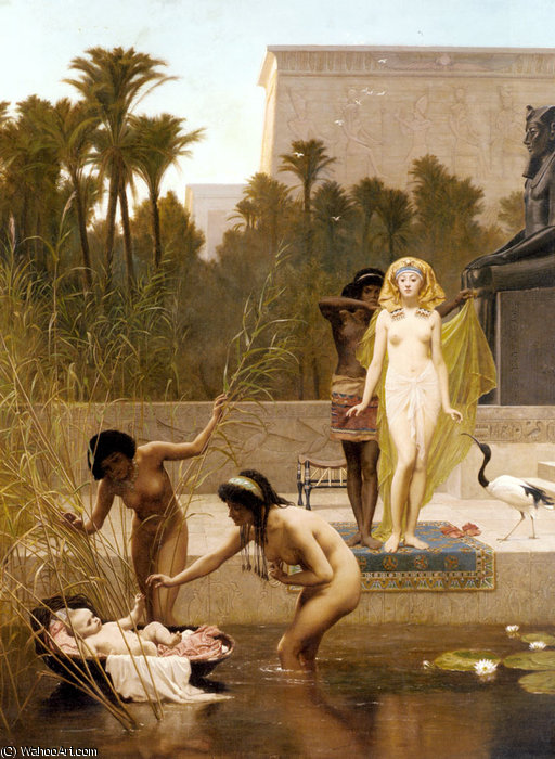 Wikioo.org - The Encyclopedia of Fine Arts - Painting, Artwork by Frederick Goodall - frederik the finding of moses