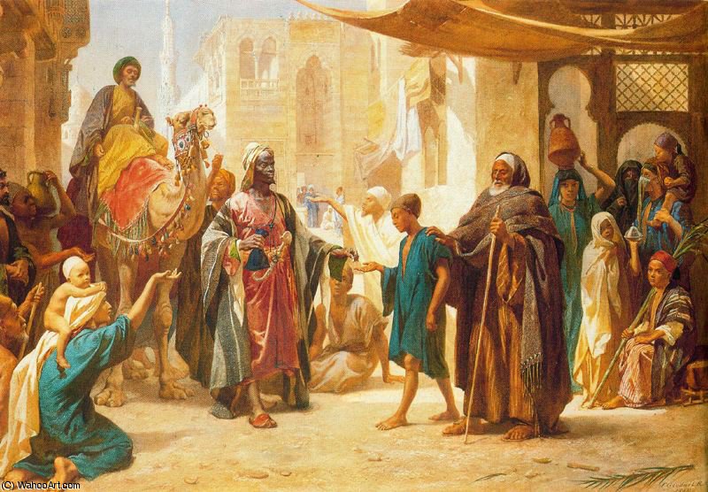 Wikioo.org - The Encyclopedia of Fine Arts - Painting, Artwork by Frederick Goodall - sheik distributing alms
