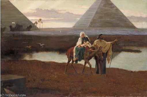 Wikioo.org – L'Enciclopedia delle Belle Arti - Pittura, Opere di Frederick Goodall - la Fuga in Egitto