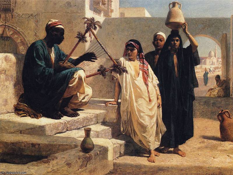 Wikioo.org - The Encyclopedia of Fine Arts - Painting, Artwork by Frederick Goodall - The Song of the Nubian Slave