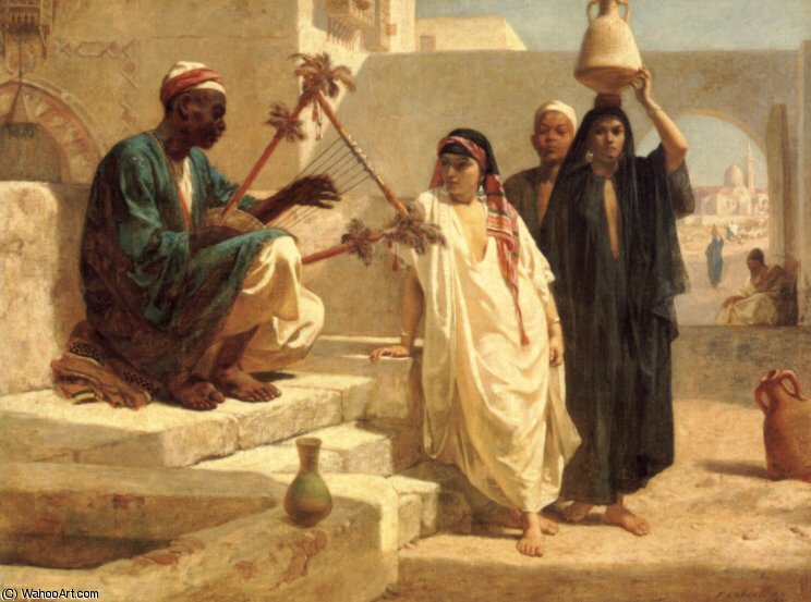 WikiOO.org - 백과 사전 - 회화, 삽화 Frederick Goodall - The Song of the Nubian Slave