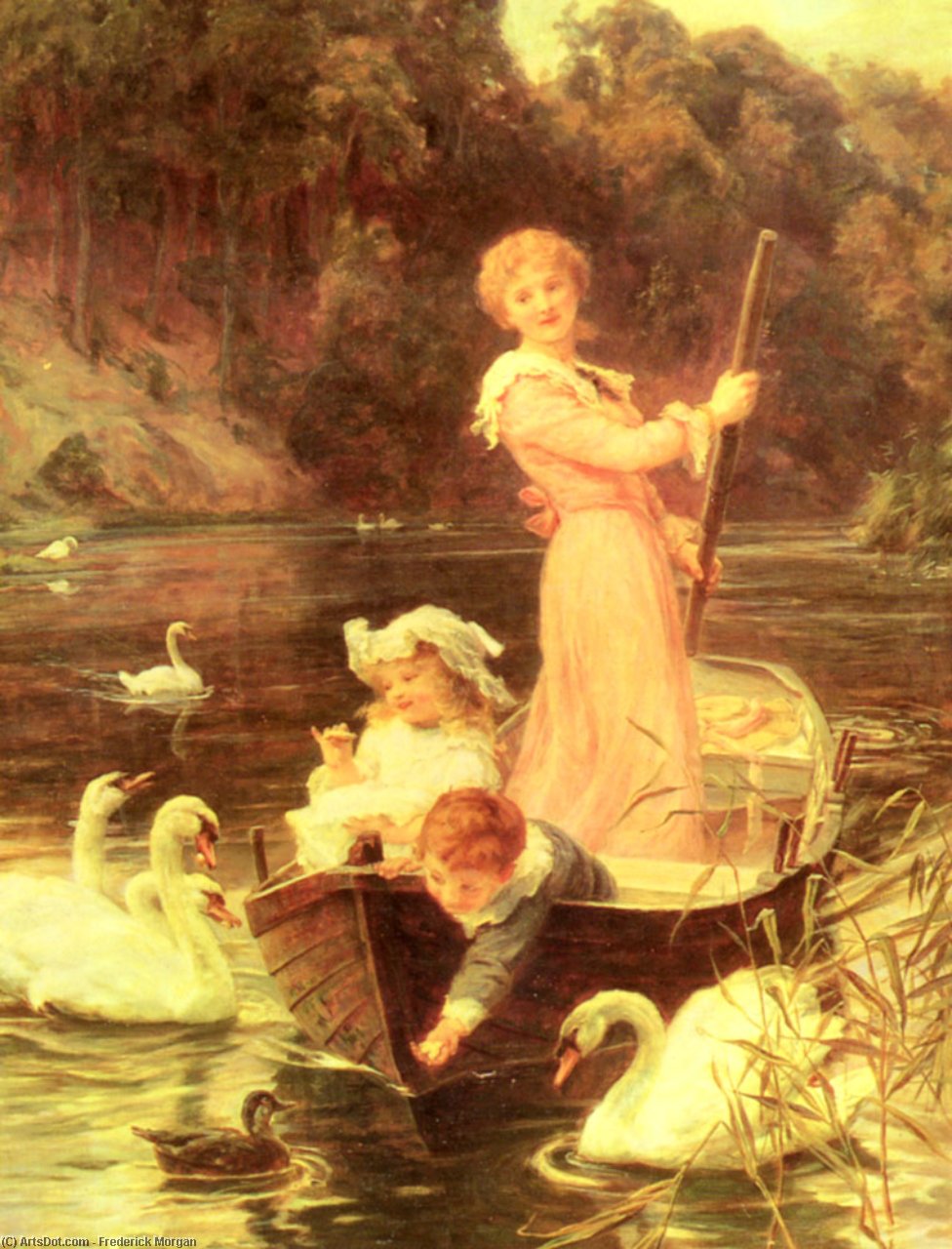 Wikioo.org – L'Encyclopédie des Beaux Arts - Peinture, Oeuvre de Frederick Morgan - une journée sur  au  rivière