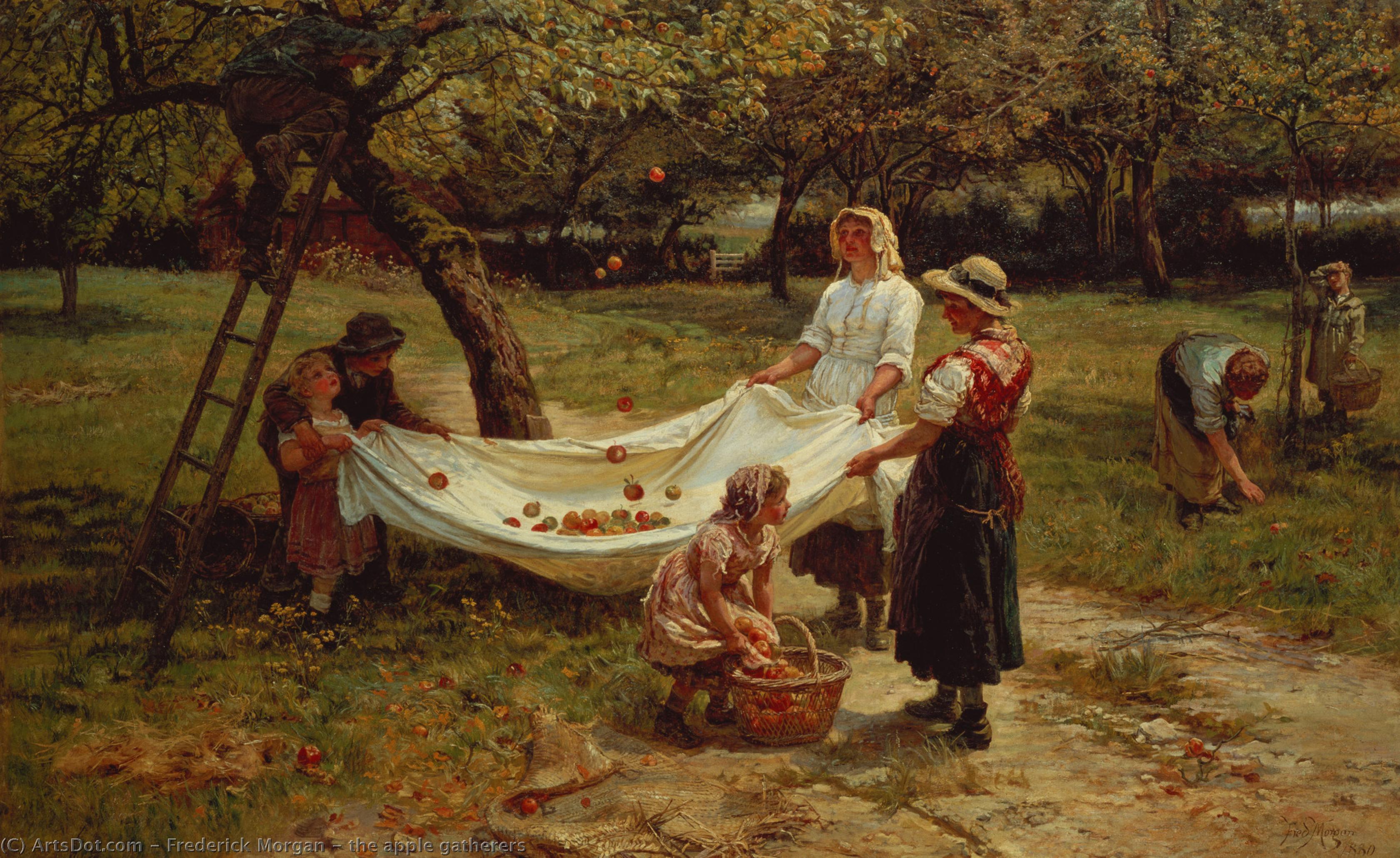 WikiOO.org - Enciclopédia das Belas Artes - Pintura, Arte por Frederick Morgan - the apple gatherers