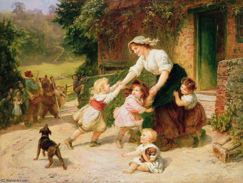 Wikioo.org - The Encyclopedia of Fine Arts - Painting, Artwork by Frederick Morgan - the dancing bear