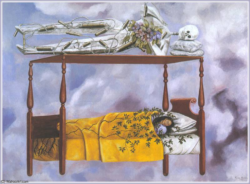 WikiOO.org - Encyclopedia of Fine Arts - Schilderen, Artwork Frida Kahlo - El Sueno -The Dream