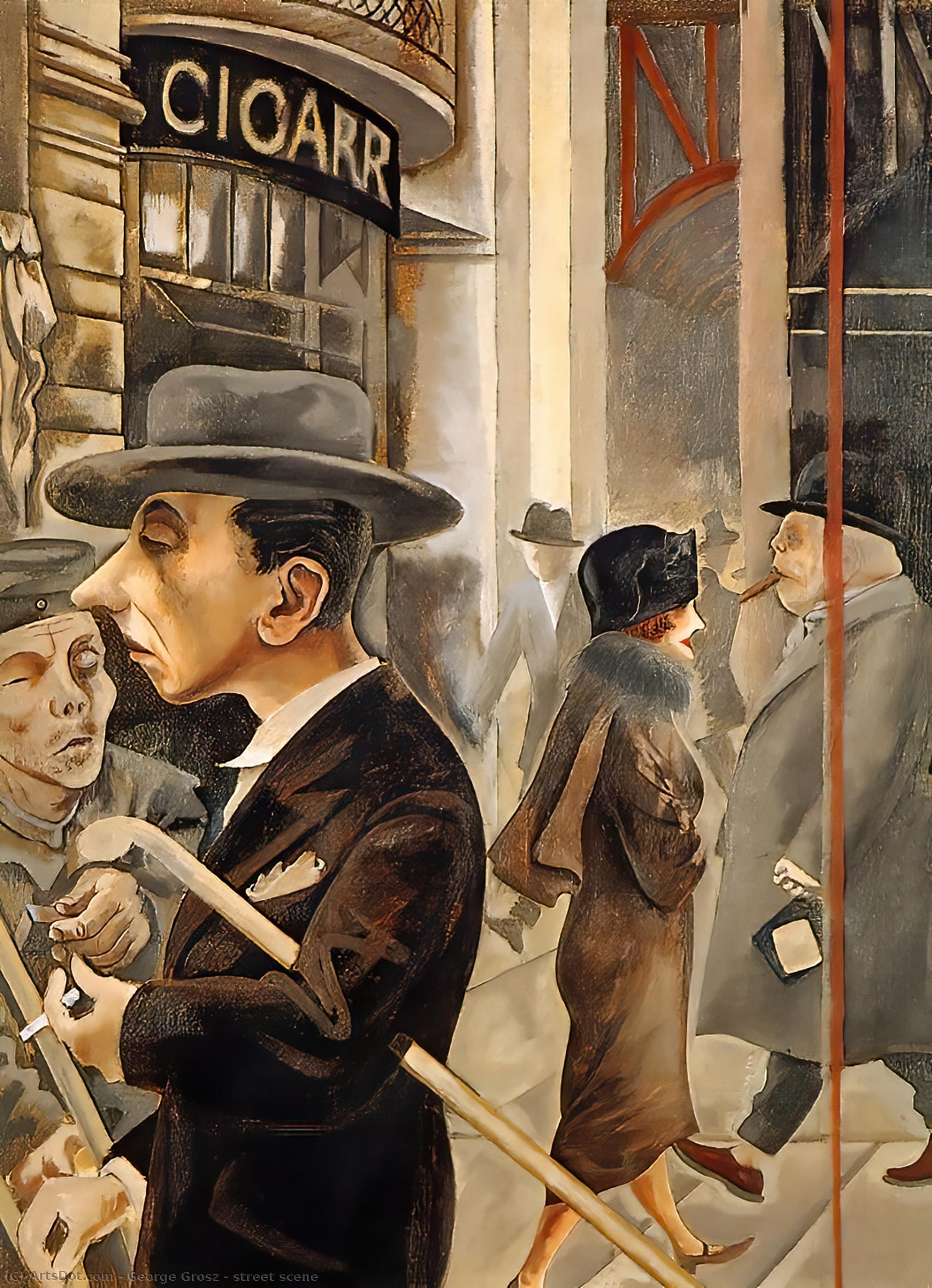 WikiOO.org - دایره المعارف هنرهای زیبا - نقاشی، آثار هنری George Grosz - street scene
