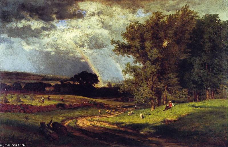 Wikioo.org - The Encyclopedia of Fine Arts - Painting, Artwork by George Inness - a passing shower