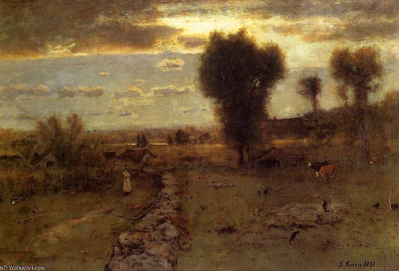 Wikioo.org – La Enciclopedia de las Bellas Artes - Pintura, Obras de arte de George Inness - el sol nublada