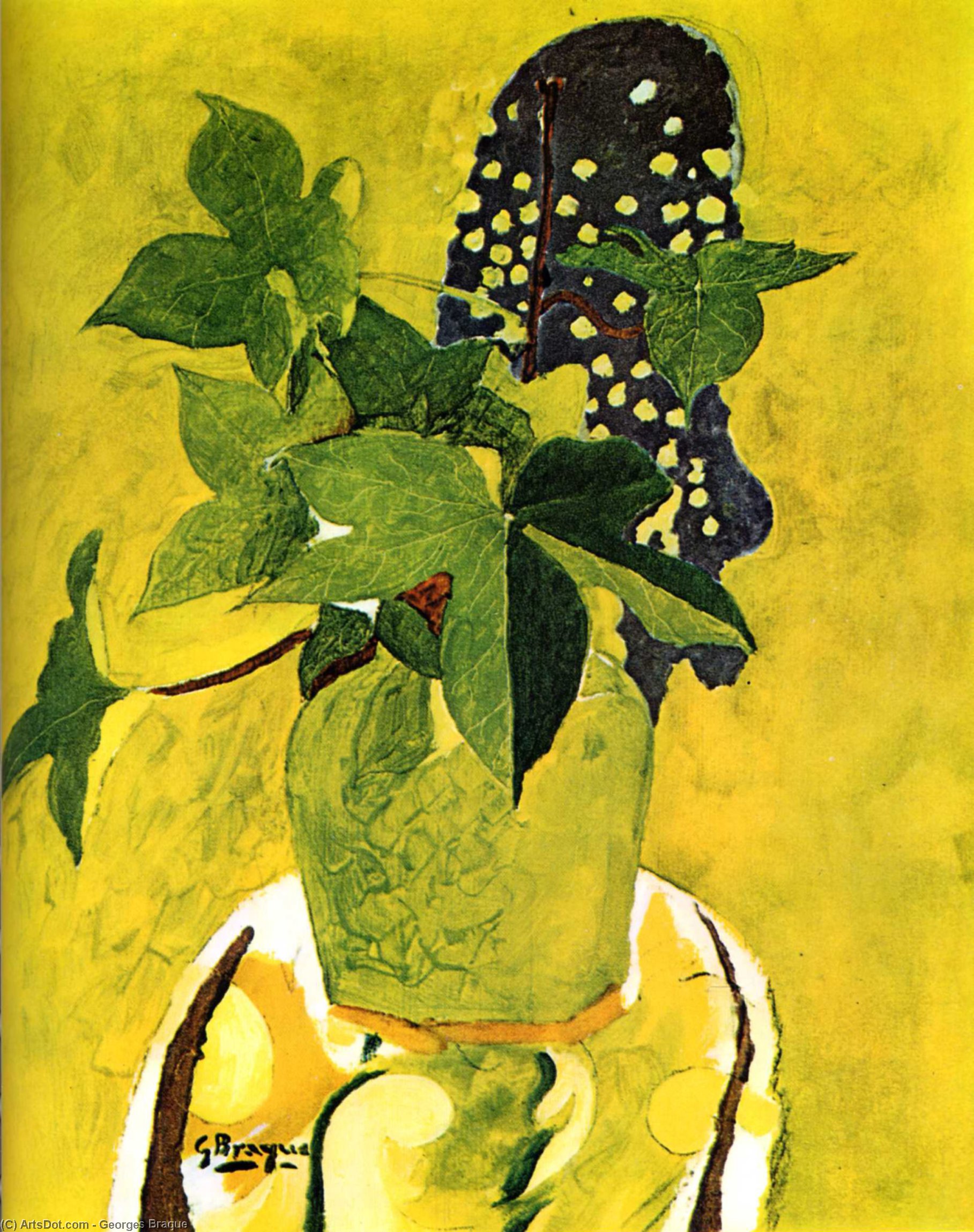 Wikoo.org - موسوعة الفنون الجميلة - اللوحة، العمل الفني Georges Braque - still life with flowers