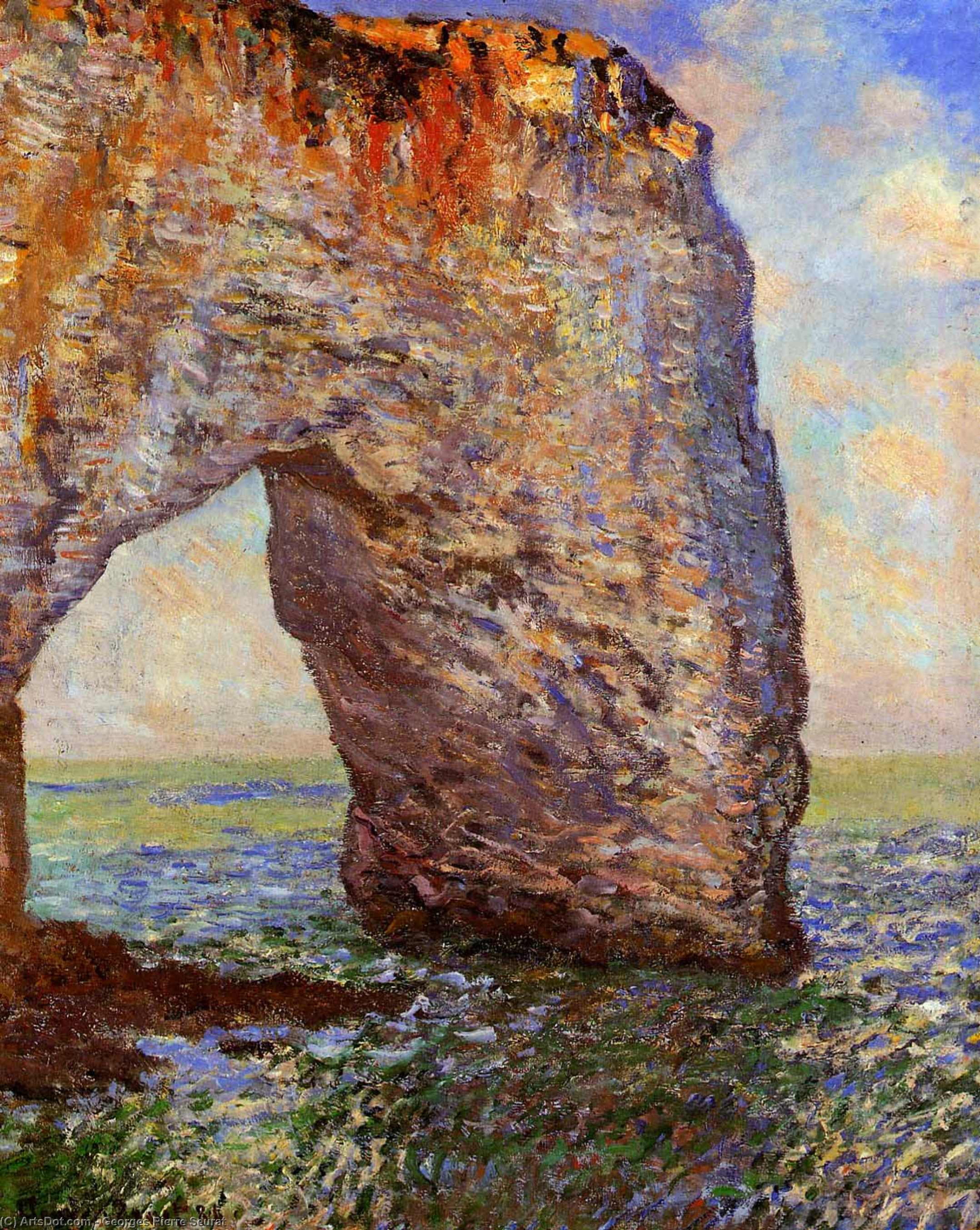 WikiOO.org - Εγκυκλοπαίδεια Καλών Τεχνών - Ζωγραφική, έργα τέχνης Georges Pierre Seurat - The Bec du Hoc at Grandcamp Sun