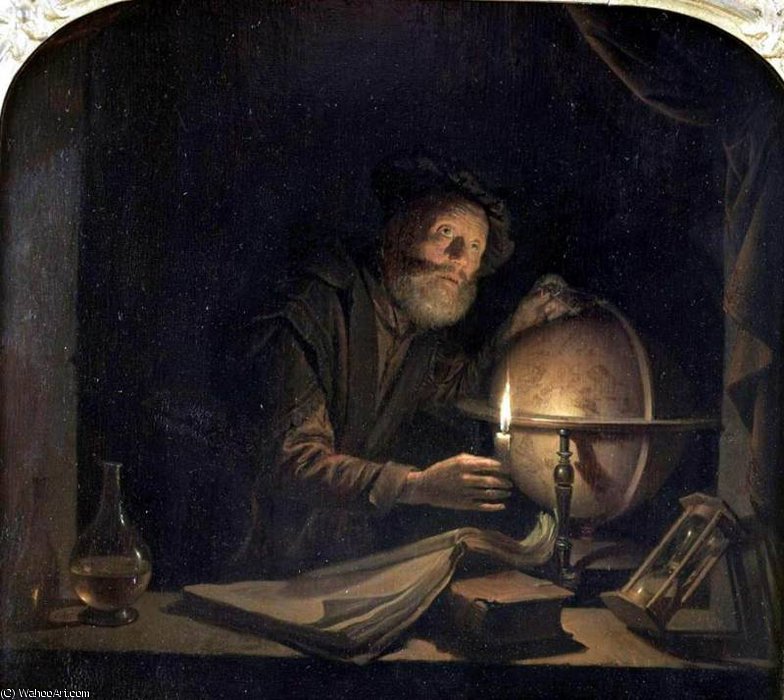 Wikioo.org – L'Encyclopédie des Beaux Arts - Peinture, Oeuvre de Gerrit (Gérard) Dou - astronom