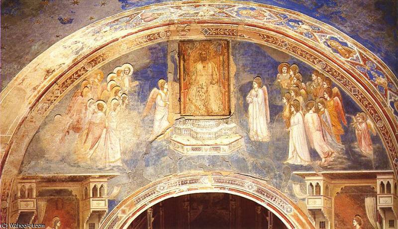 WikiOO.org - Enciklopedija dailės - Tapyba, meno kuriniai Giotto Di Bondone - God Sends Gabriel to the Virgin
