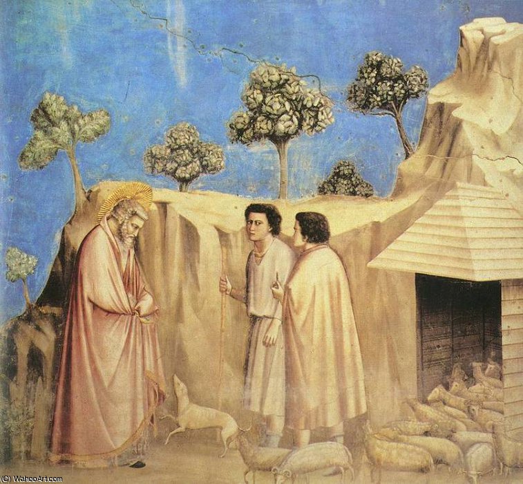 WikiOO.org - Εγκυκλοπαίδεια Καλών Τεχνών - Ζωγραφική, έργα τέχνης Giotto Di Bondone - Joachim among the Shepherds