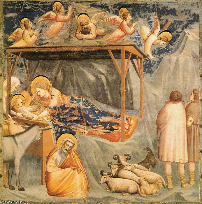 Wikioo.org - The Encyclopedia of Fine Arts - Painting, Artwork by Giotto Di Bondone - Nativity Birth of Jesus