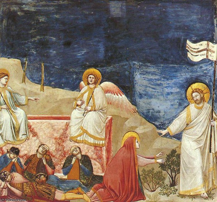 Wikioo.org – La Enciclopedia de las Bellas Artes - Pintura, Obras de arte de Giotto Di Bondone - Resurrección Noli me tangere