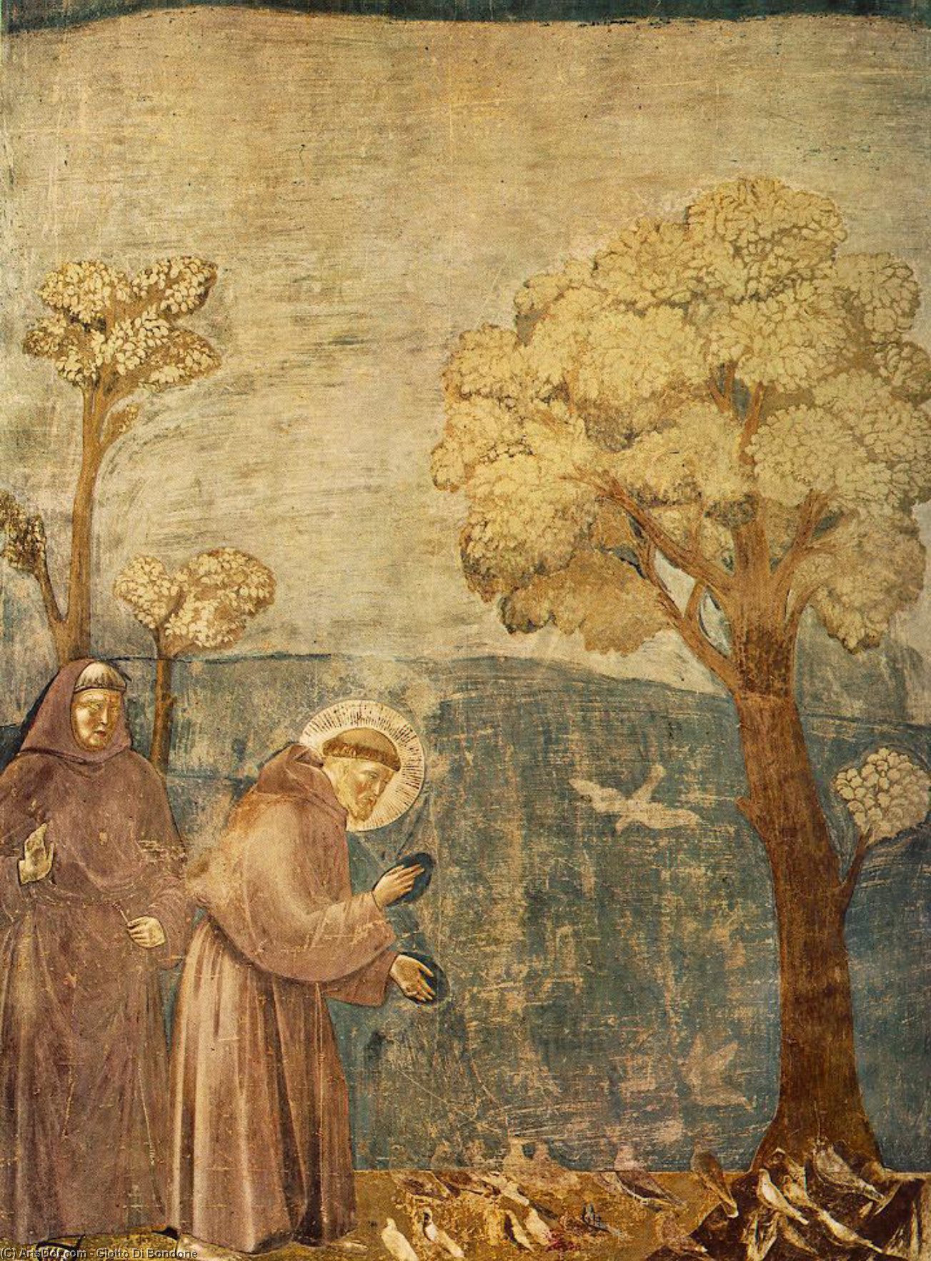 WikiOO.org - Enciklopedija dailės - Tapyba, meno kuriniai Giotto Di Bondone - Sermon to the Birds