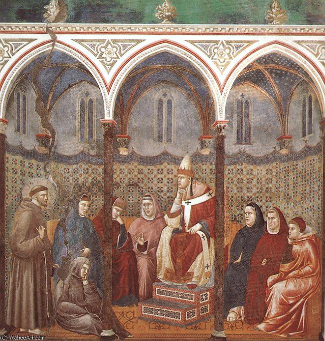 WikiOO.org - Enciklopedija dailės - Tapyba, meno kuriniai Giotto Di Bondone - St Francis Preaching before Honorius III