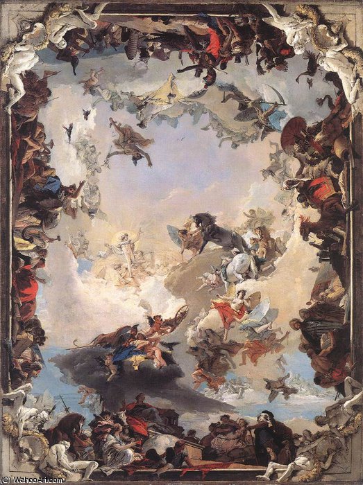 Wikioo.org - The Encyclopedia of Fine Arts - Painting, Artwork by Giovanni Battista Tiepolo - Allegory of the Planets and Continents