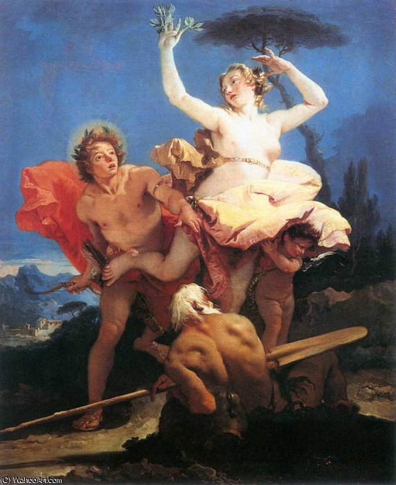 Wikioo.org – La Enciclopedia de las Bellas Artes - Pintura, Obras de arte de Giovanni Battista Tiepolo - Apolo y Dafne